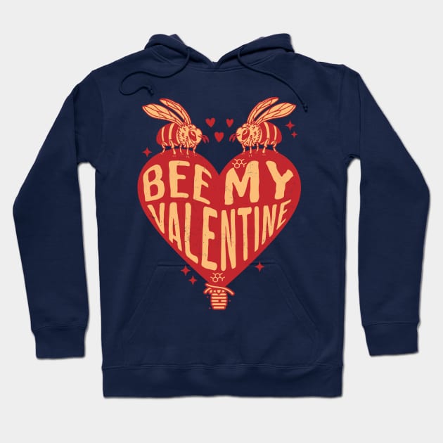 Bee My Valentine - Cute Bee Design for Valentine's Day Hoodie by OrangeMonkeyArt